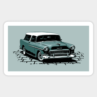 55 Chevy Nomad, Teal 1955 Chevrolet Bel Air Nomad hot rod Sticker